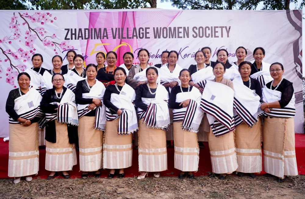 Zhadima womenfolk during the Zhadima Village Women Society (ZVWS) 50th anniversary commemoration on December 31, 2024.
